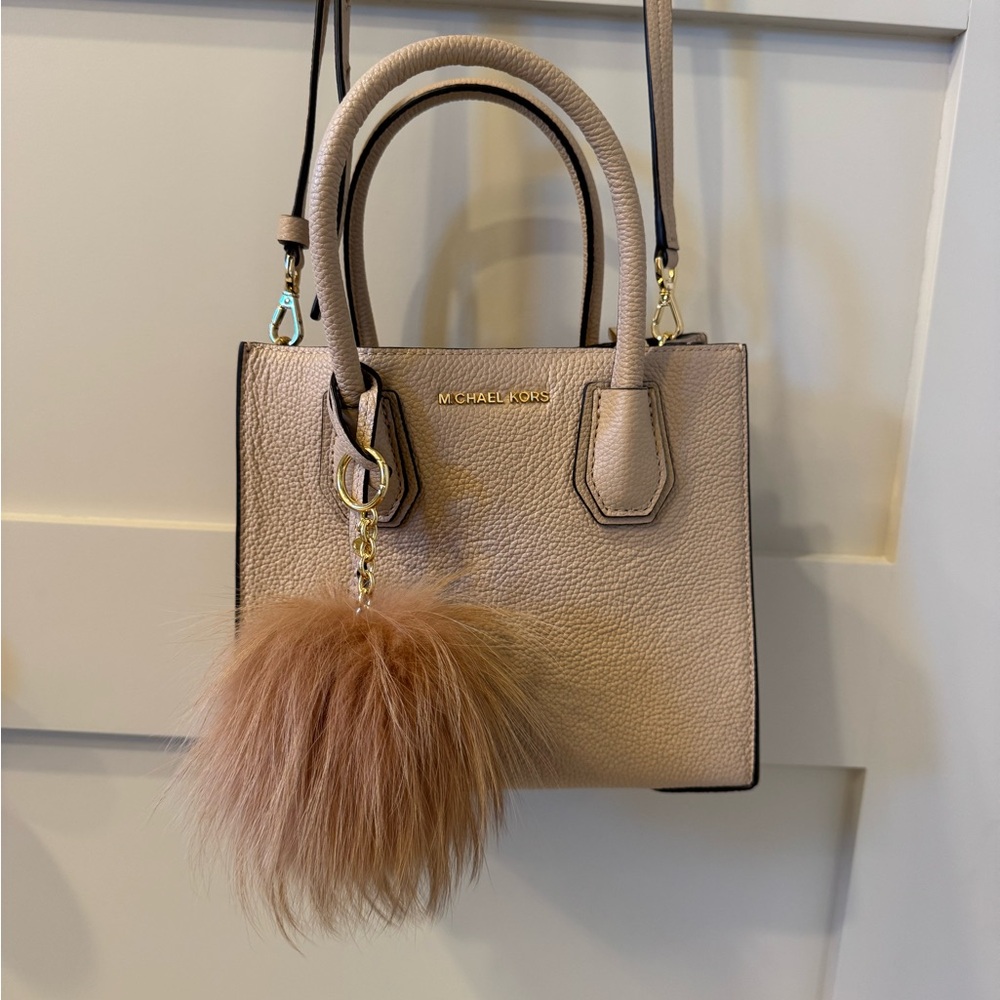 Michael Kors Tan Mini Bag with Fur Charm
